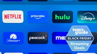 Streaming service logos with a Tom&#039;s Guide deal badge added