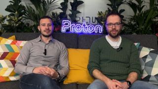 Antonio Cesarano, Head of Product at Proton VPN, and Samuele Kaplun, CTO at Proton VPN, during an interview with TechRadar in Proton&#039;s Geneva office on March 5, 2024.