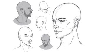 Rough drawings of heads