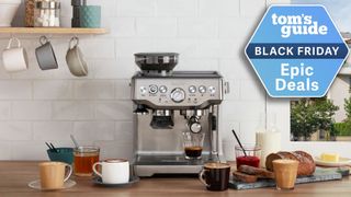 The Breville Barista Express in a kitchen