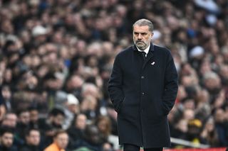 Tottenham manager Ange Postecoglou looks on in the Premier League