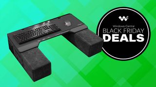 Nerdytec Couchmaster Cycon2 lapboard next to graphic that says &quot;Black Friday Deals.&quot;