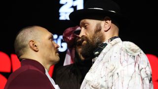 Tyson Fury and Oleksandr Usyk face off ahead of Usyk vs Fury 2