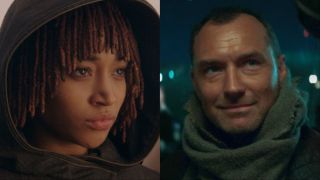 Amandla Stenberg in The Acolyte and Jude Law In Star Wars: Skeleton Crew