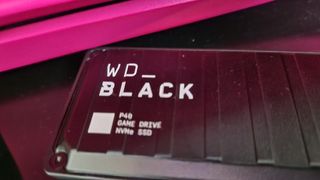 WD_Black P40 image up close showing the branding and WD_Black logo