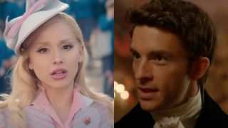 Side by side of Ariana Grande in Wicked and Jonathan Bailey in Bridgerton S3.