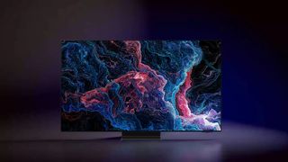 A promotional image of Samsung&#039;s S95F OLED TV