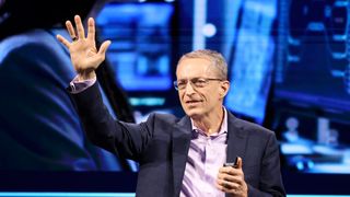 Intel CEO Pat Gelsinger delivers a speech at Taipei Nangang Exhibition Center during Computex 2024