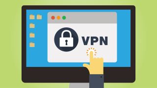 Cartoon image of VPN on computer screen