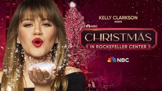 Kelly Clarkson in key art for Christmas in Rockefeller Center