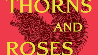 The words Thorn and Roses in yellow - from the cover of A Court of Thorns and Rises