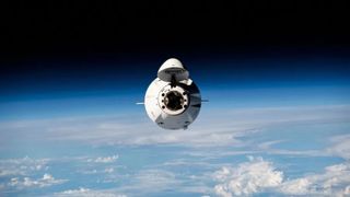 SpaceX&#039;s CRS-27 Dragon cargo capsule approaches the International Space Station for docking on March 16, 2023.