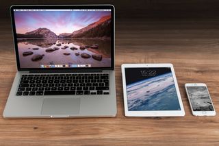 Multiple devices kept on a desk