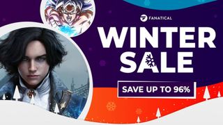 A banner image for Fanatical&#039;s Winter sale that says &quot;save up to 96%&quot;