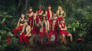 The ten original contestants of Season 24 of I&#039;m A Celebrity...Get Me out of Here! against a jungle backdrop