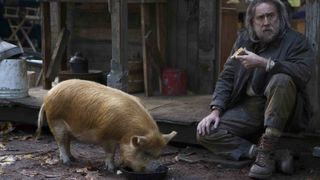 Nicolas Cage and a pig in the pig-related movie &#039;Pig&#039;.