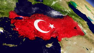 turkey flag and map