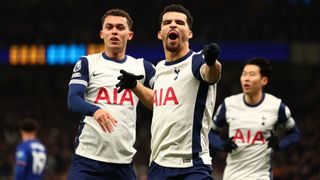 Tottenham Hotspur celebrate during a game against Chelsea, ahead of Rangers vs Tottenham in the Europa League