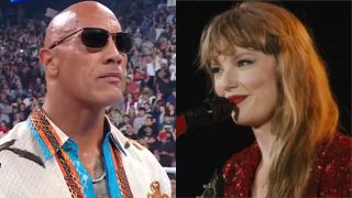 Dwayne Johnson, aka The Rock, on Smackdown and Taylor Swift on the Eras Tour movie.