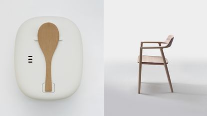 Naoto Fukasawa Left: Rice Cooker / MUJI. Right:Hirushima Armchair / Maruni