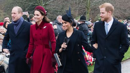 The Prince and Princess of Wales and the Duke and Duchess of Sussex attend church on Christmas Day in 2018