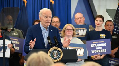 President Joe Biden addresses United Steelworkers