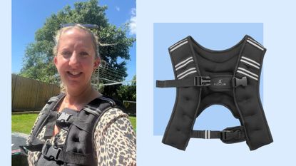 Kat Storr wearing weighted vest for walking