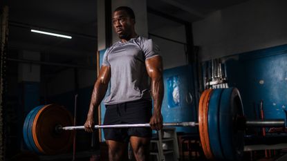 A man performing a deadlift