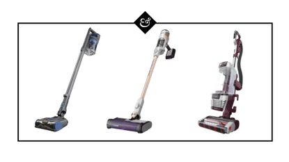 Shark vacuum deals: three Shark vacuums on H&amp;G background