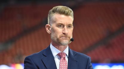 Marty Smith looks on prior to the SEC Championship game in December 2024