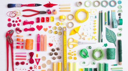 A medley of creative arts and crafts equipment for inspiring projects