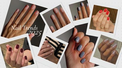 Various polaroids of the best nail trends 2025