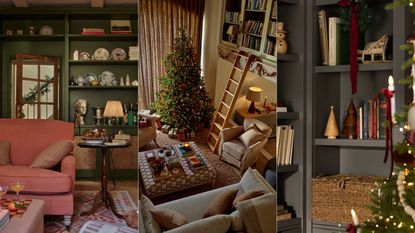 how to style your bookshelves for christmas