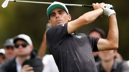 Joaquin Niemann takes a shot at the Australian Open