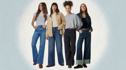 models wearing jeans