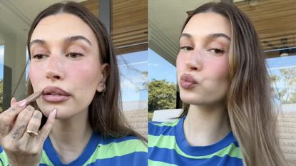 Hailey Bieber revealed Rhodes&#039; first lip liner in a video on TikTok.