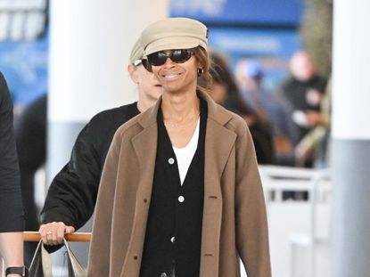 Zoe Saldana at the airport