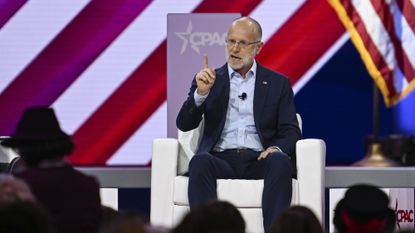 Commissioner of the Federal Communications Commission Brendan Carr speaks during the 2024 Conservative Political Action Conference (CPAC) in National Harbor, Maryland, United States on February 24, 2024