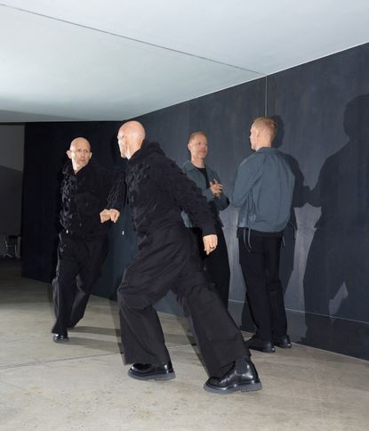 Wayne McGregor and Max Richter, two men in blue and black pictured together