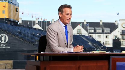 Rich Lerner presenting on the Golf Channel from The Open