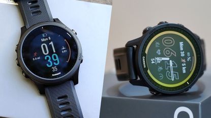 Garmin Forerunner 945 (left) and Garmin Forerunner 955 Solar (right)