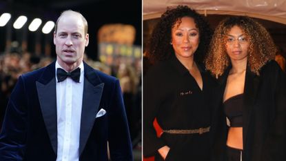 Prince William wears a tuxedo, and Spice Girls singer Mel B poses with her daughter Phoenix Brown