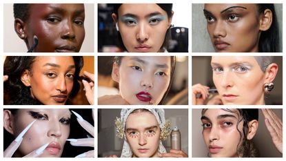 collage of makeup trends 