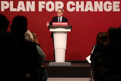 Keir Starmer delivering Plan for Change speech