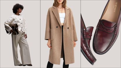 A cardigan, coat and shoes from Nordstrom 