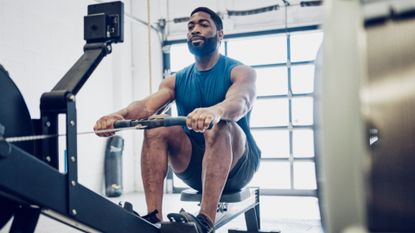 Best rowing machine being used by a young man