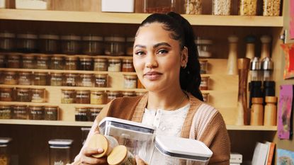 ayesha curry on a colorful background