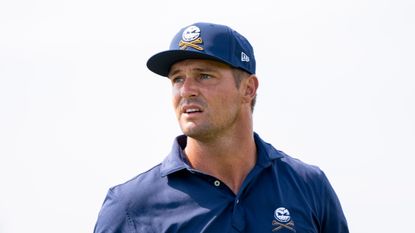 Bryson DeChambeau looks on during LIV Golf Chicago 2024