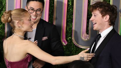 Ariana Grande and Ethan Slater at the Wicked premiere