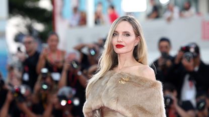 Angelina Jolie on the red carpet for &#039;Maria&#039; at the 81st Venice International Film Festival